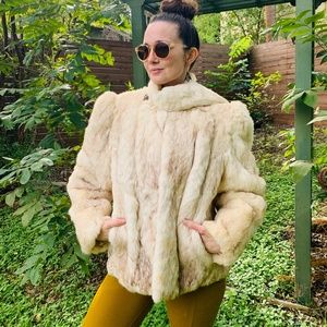 Vintage real Rabbit fur coat